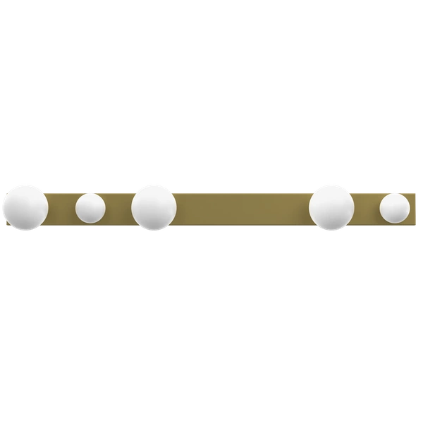 Nowoczesna lampa sufitowa BIBIONE GOLD, MLP8398, złota z białymi kloszami, 5x25W G9