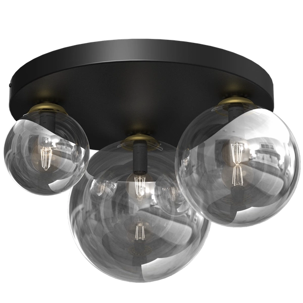 Stylowa lampa sufitowa REFLEX MLP8417, czarny/złoty, 2x40W E14 + 1x60W E27