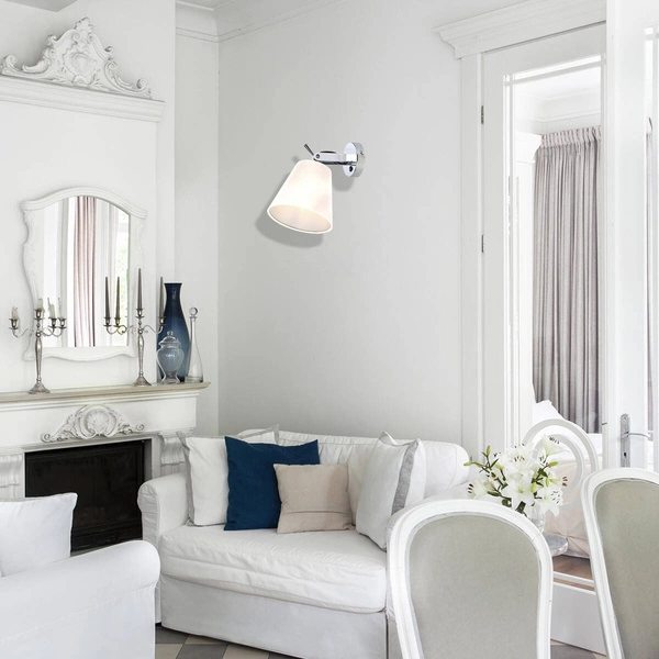 Kinkiet BALI, chrom/biały, 1x40W E14