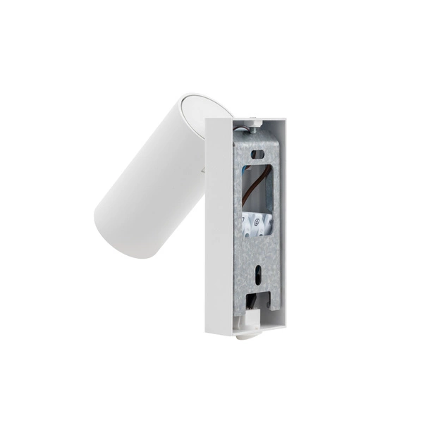 Kinkiet FOURTY miniGU10 wys.17cm szer.10cm włącznik | Biały 11764