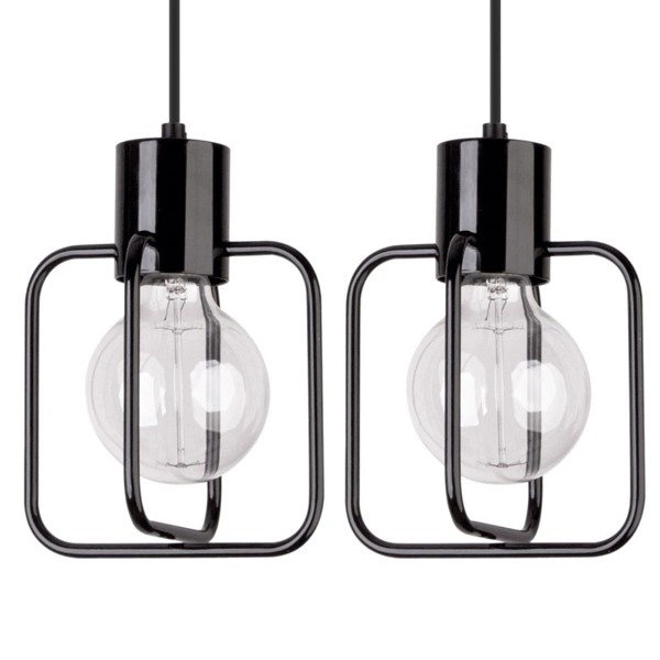 Lampa wisząca podwieszana AURA kwadrat V czarna