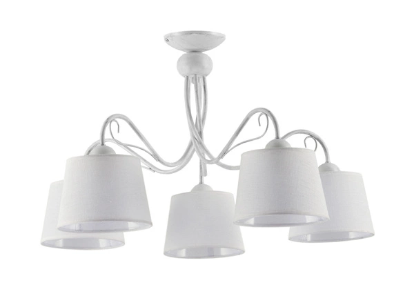 Klasyczna Lampa sufitowa KAMELIA wys. 46cm 5xE27 15W IP20 | Biały