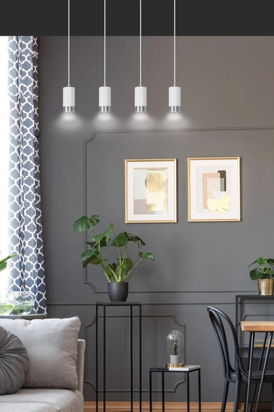 Lampa wisząca Emibig FUMIKO 4 WH/CHROME 814/4