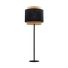 Lampa podłogowa rattanowa abażur BOHO BLACK wys. 145cm | czarny 5568