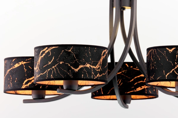 Klasyczny Żyrandol ARTHUR wys. 71cm 5xE27 15W IP20 | czarny