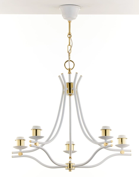 Klasyczny Żyrandol SAMBA wys. 83cm 5xE27 15W IP20 | biały