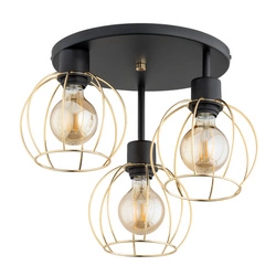 Lampa sufitowa ALFA ORSO MIX CZARNO-ZŁOTA 3xE27 40cm | 62350