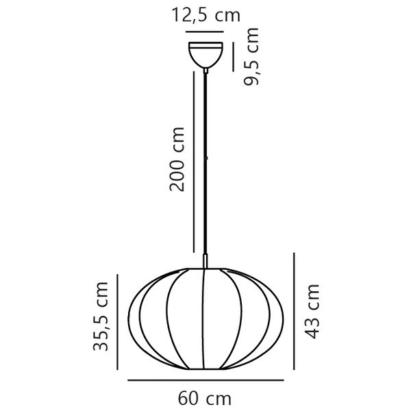 Lampa wisząca AERON E27 40W Tekstylia | Biały