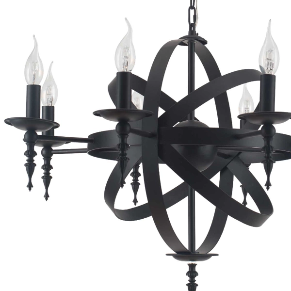 Lampa wisząca świecznik CAGE czarna 55cm 9500804