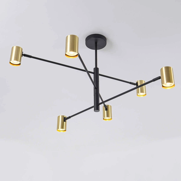 Lampa sufitowa Snow 6, czarny/złoty, 6x50W GU10