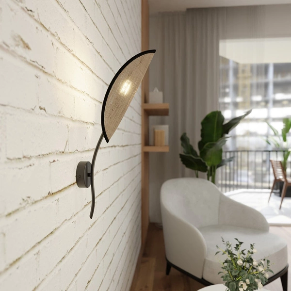 Kinkiet Emibig LOTUS K1 Czarny/RATTAN 1108/K1