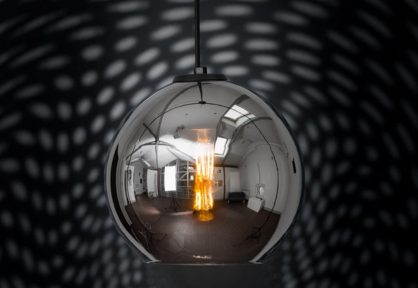 Lampa wisząca zwis kula POLARIS I chrom śr. 25cm 9056