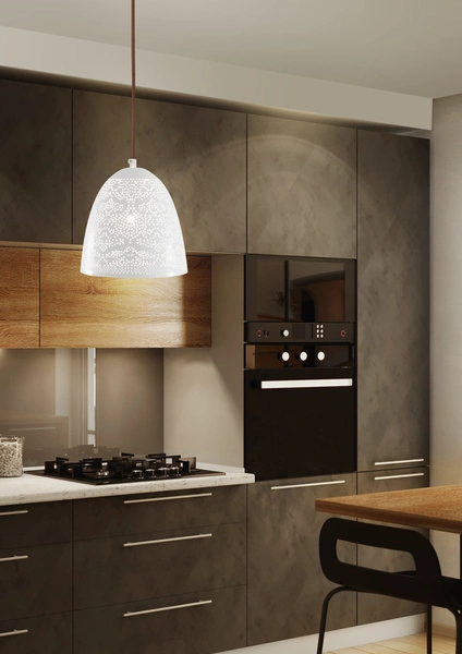 Lampa wisząca BENE stożek 31-70340 biała ażurowa 1x60W E27