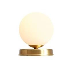 Aldex Lampka biurkowa BALL 1076B40_S, 14 cm, mosiądz/biały, 1x40W E14