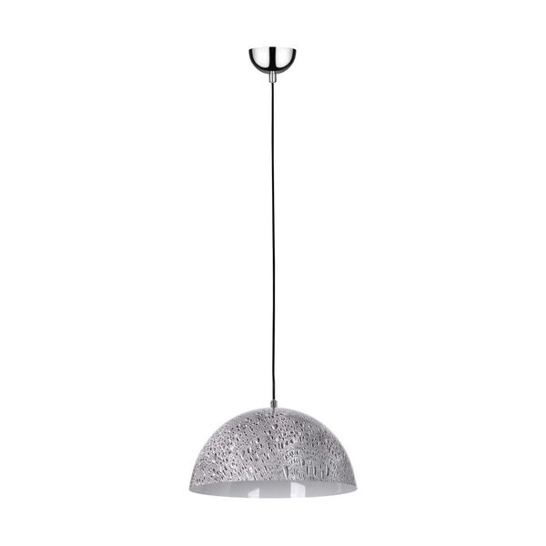 Natura Lampa Wisząca 1xE27 Max.60W Chromowany Metal/Czarny Kabel PCV/Szary-Biały Metal 9803128