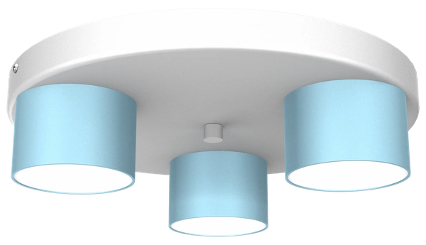 Lampa sufitowa plafon DIXIE BLUE 3x GX53 szer. 30cm | niebieski