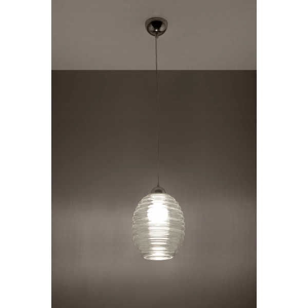 Nowoczesna lampa Wisząca ALVARO SL.0275 chrom/transparentny 1xE27
