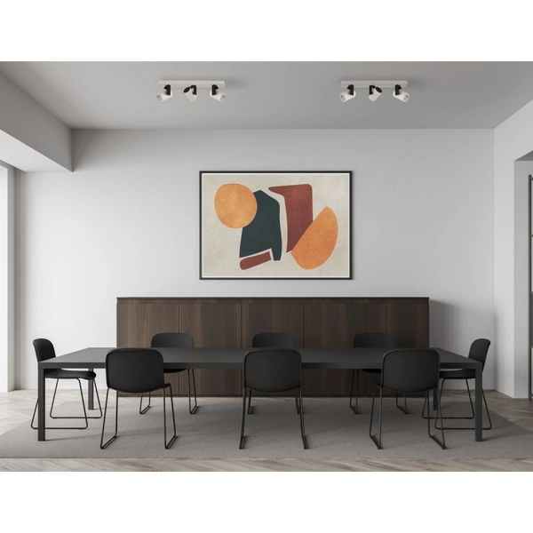 Lampa sufitowa reflektor Mola dł. 46,5cm 3xGU10 | biały/czarny