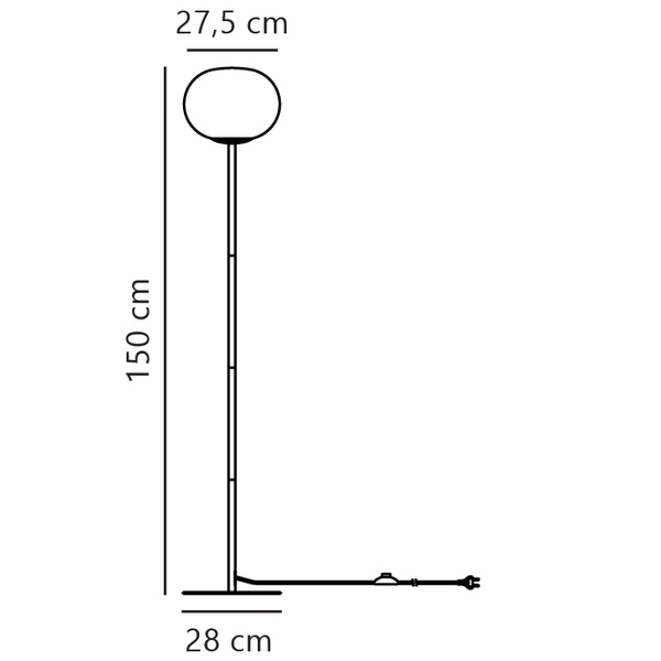 Lampa stojąca ALTON E27 25W Szkło | Czarny