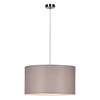 Lampa wisząca Dove 1xE27 maks. 60W chromowany metal/przezroczysty kabel PVC/szary klosz z tkaniny 15390128