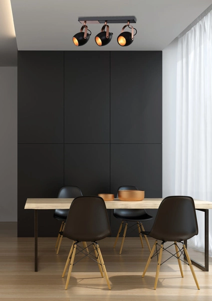 Lampa sufitowa ANICA, 93-82589, czarny/miedziany, 3x40W E14