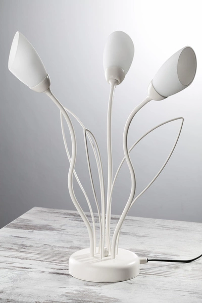 Klasyczna Lampa biurkowa GLORIOSA wys. 46cm 3xG9 14W IP20 | piaskowo-szary