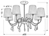 SORENTO LAMPA WISZĄCA 8X40W E14 CHROM ABAŻUR CZARNY