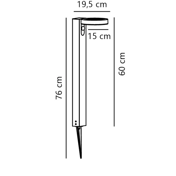 Oświetlenie ogrodowe RICA Solar LED 3000K Biała ciepła Stal nierdzewna | Czarny
