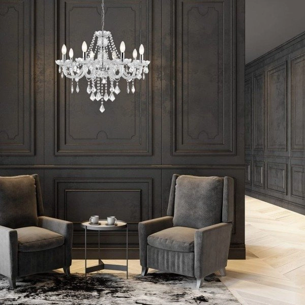 Kinkiet CRISTALLO, chrom/transparentny, 1x60W E14