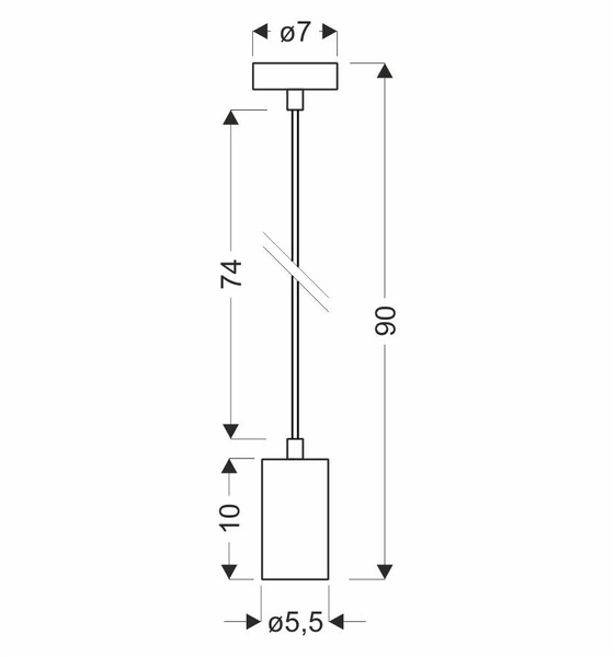 Lampa wisząca TUBO, 10 cm, 31-78537, czarna, 1x25W GU10