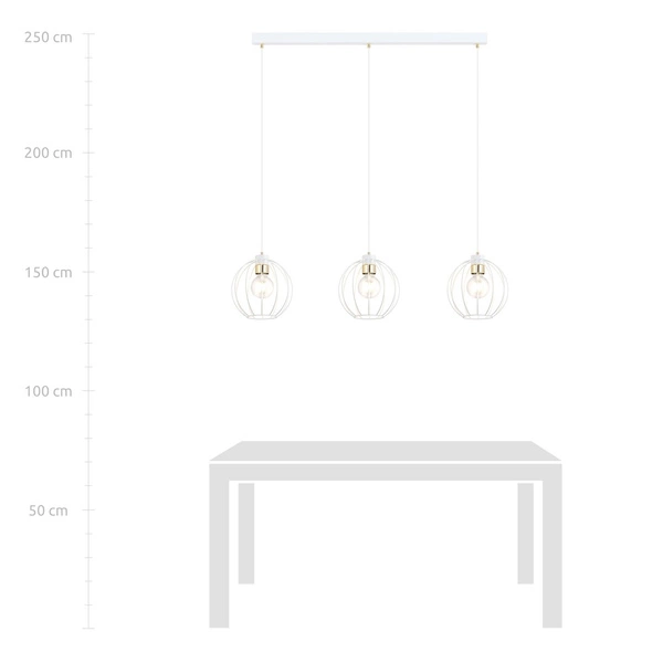 Lampa wisząca Emibig GINO 3 Biały/GOLD 1223/3