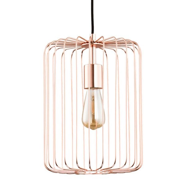 Druciana lampa kratka LENKA COPPER miedź śr. 27cm