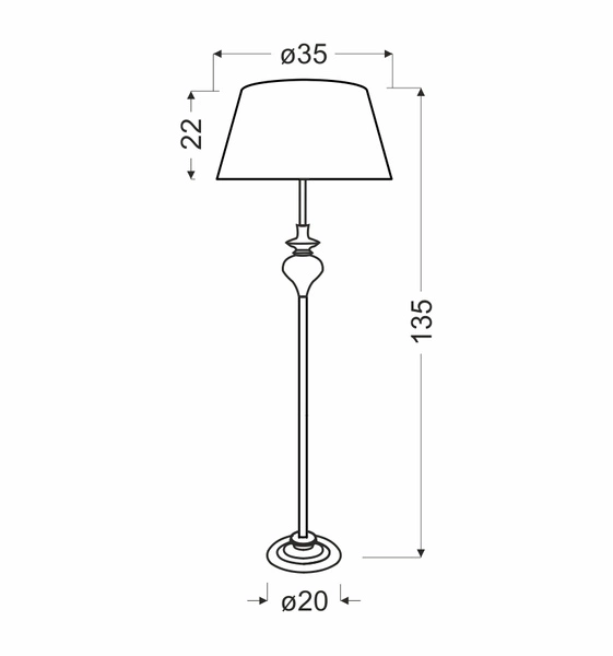 Lampa podłogowa PRIMA, 51-03683, chrom/srebrny, 1x60W E27