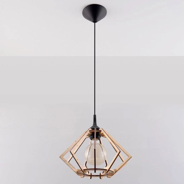 Lampa Wisząca POMPELMO, Naturalne Drewno, E27 60 W, SL.0393
