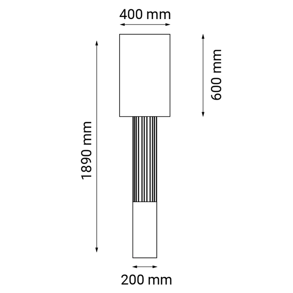 Lampa podłogowa IHI - Czarna-mosiężny (1890 mm) 9474 Antigo