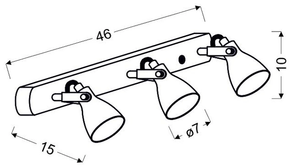 Lampa sufitowa ASH listwa 93-64301 3xGU10 szary mat