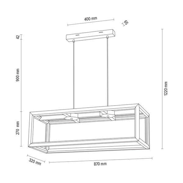 Lampa Wisząca LED Kago 1xLED Samsung 24V Zintegrowana 4060lm 3000K 43,5W Dąb Olejowany/Przezroczysty Kabel PCV 6155074