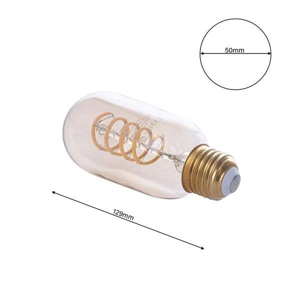 Żarówka FILAMENT LED E27 4W ciepła 2700K T45 spirala podłużna
