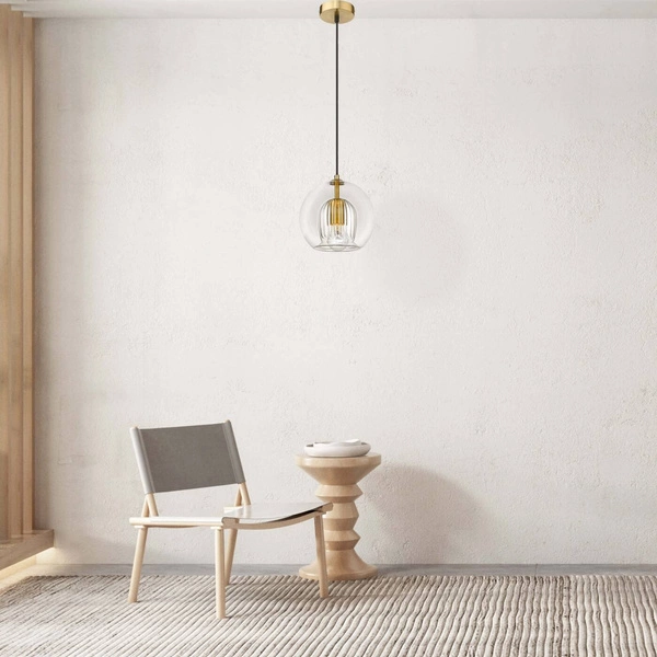 Lampa wisząca Arette 1, złoty/transparentny, 1x40W E27