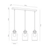 Alessandro Wood Lampa Wisząca 3xE27 Max.60W Orzech/Transparentny 1760376
