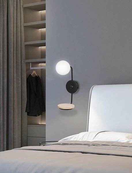 PONIO LAMPA KINKIET CZARNY 1X25W G9 KLOSZ BIAŁY