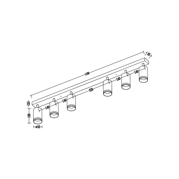 Oprawa Pipe Ring Spot Biały 6xGU10