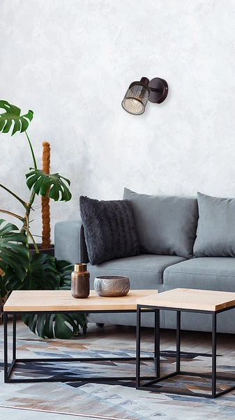 Kinkiet CANABERA 1xE14 kawowe złoto/bursztynowy 91-81377