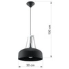 Lampa Wisząca CASCO Czarna Stal/Białe Drewno, E27, 60 W, SL.0389