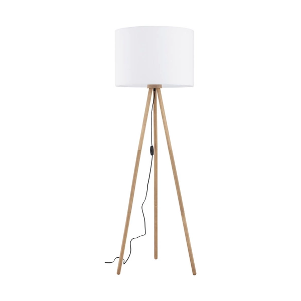 Stylowa lampa podłogowa buk TOKYO E27 60W wys. 148cm | biały 5299