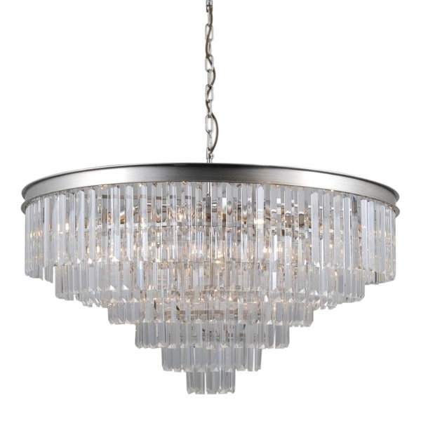 Lampa wisząca żyrandol Verdes śr. 85cm 14xE14 | srebrny