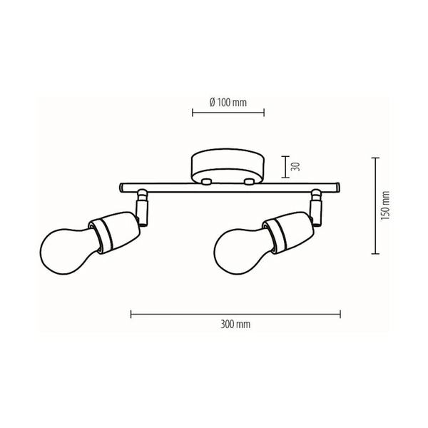 Lampa Sufitowa Porcia 2xE27 Max.25W Czarny Metal/Złoty Metal/Czarna Ceramika 8127204