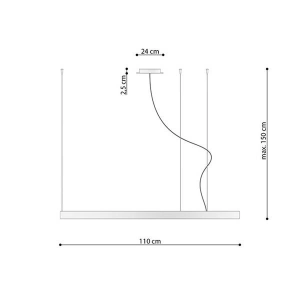 Nowoczesna lampa wisząca RIO 110, złota, 70W LED, barwa neutralna 4000K, TH.219