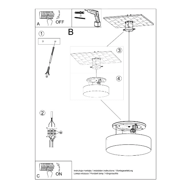 Lampa Wisząca ARENA 35 PVC Stal Czarna 2 x 15W LED , SL.0115