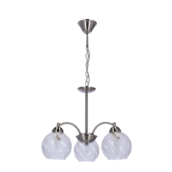 Lampa wisząca BAIDA, 33-16409, satynowa z kloszem matowo-transparentnym, 3x60W E27